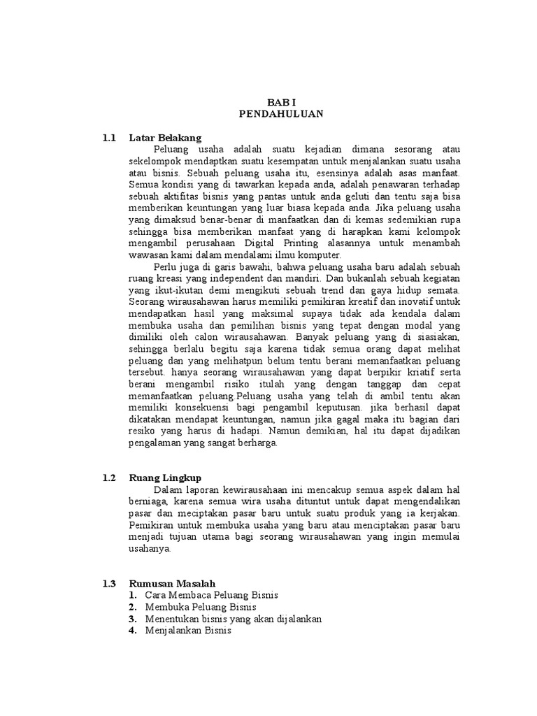 Makalah Peluang Usaha