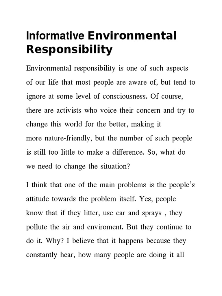 Informative Environmental Responsibility | PDF