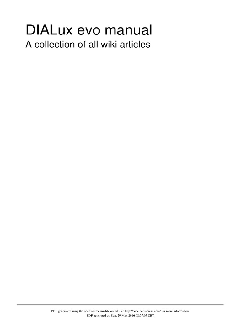 DIALux Evo User Manual Overview | PDF | Software Bug | Lighting