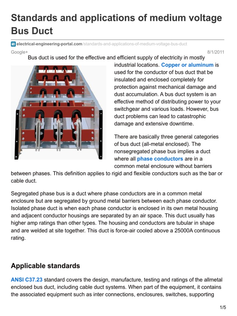 Medium Voltage Bus Duct Standards | PDF | Duct (Flow) | Electrical ...