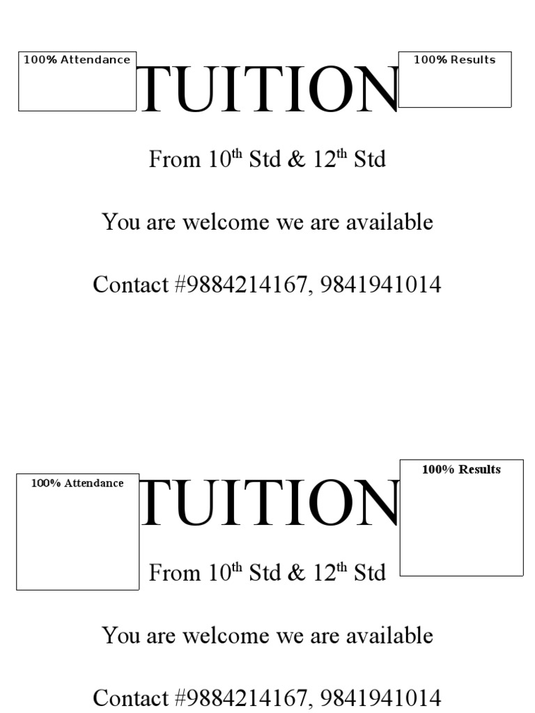 10th & 12th Std Tuition Services | PDF