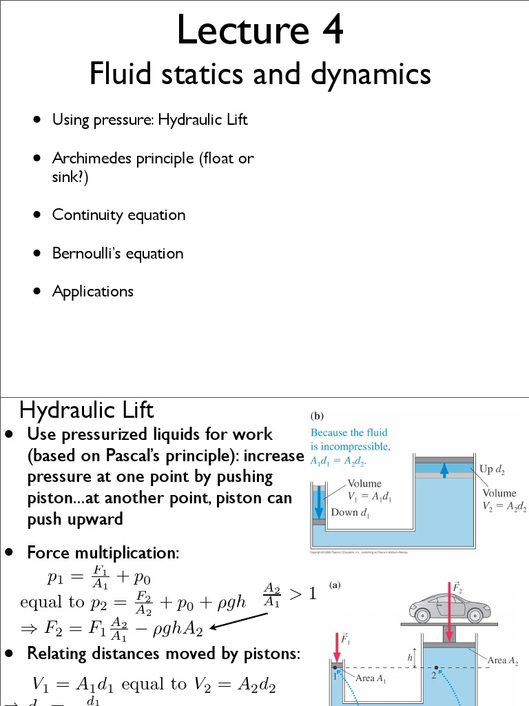 Lecture4 Static and Dynamic Fluid PDF PDF Buoyancy Fluid Dynamics
