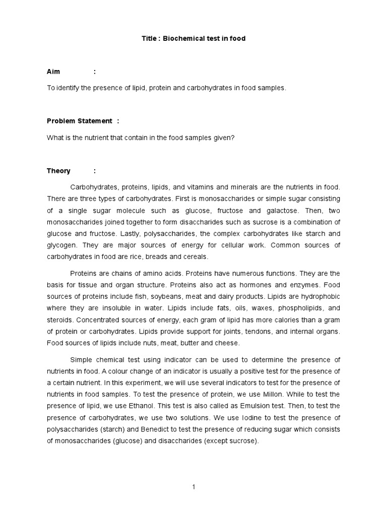 Practical Report (Nutrition) | PDF | Carbohydrates | Natural Products