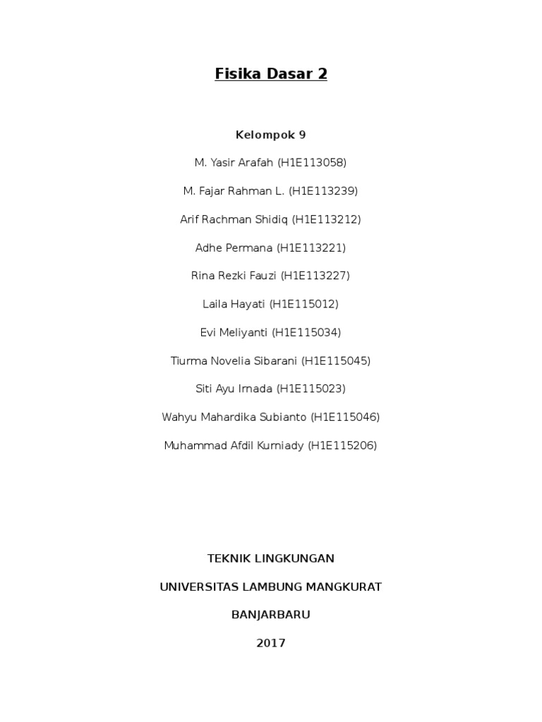 Contoh Soal Dan Penyelesaian Fisika Dasar 2