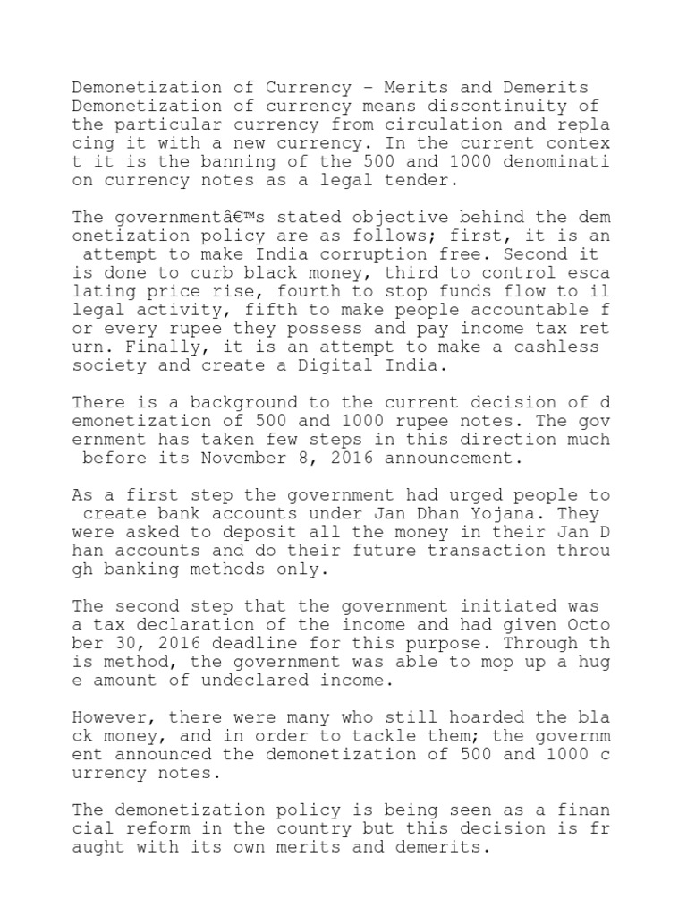 Essay on demonetization in india image
