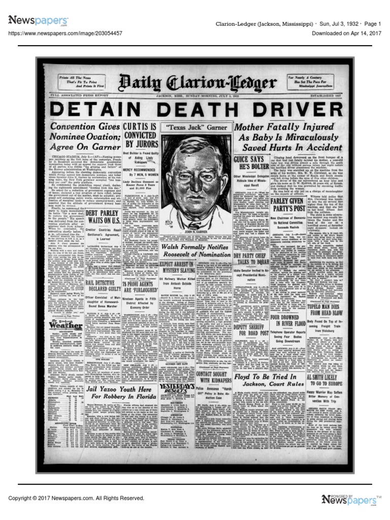 Red Hydrick Clarion Ledger File All Rights Reserved Intellectual Works