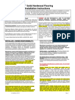 3/4" Solid Hardwood Flooring Installation Instructions: Caution