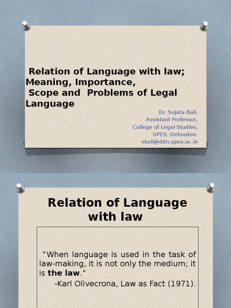 Legal Language: Meaning and Importance | PDF | Jurisprudence | Lawyer
