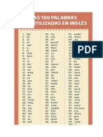 100 Palabras Mas Utilizadas en Ingles