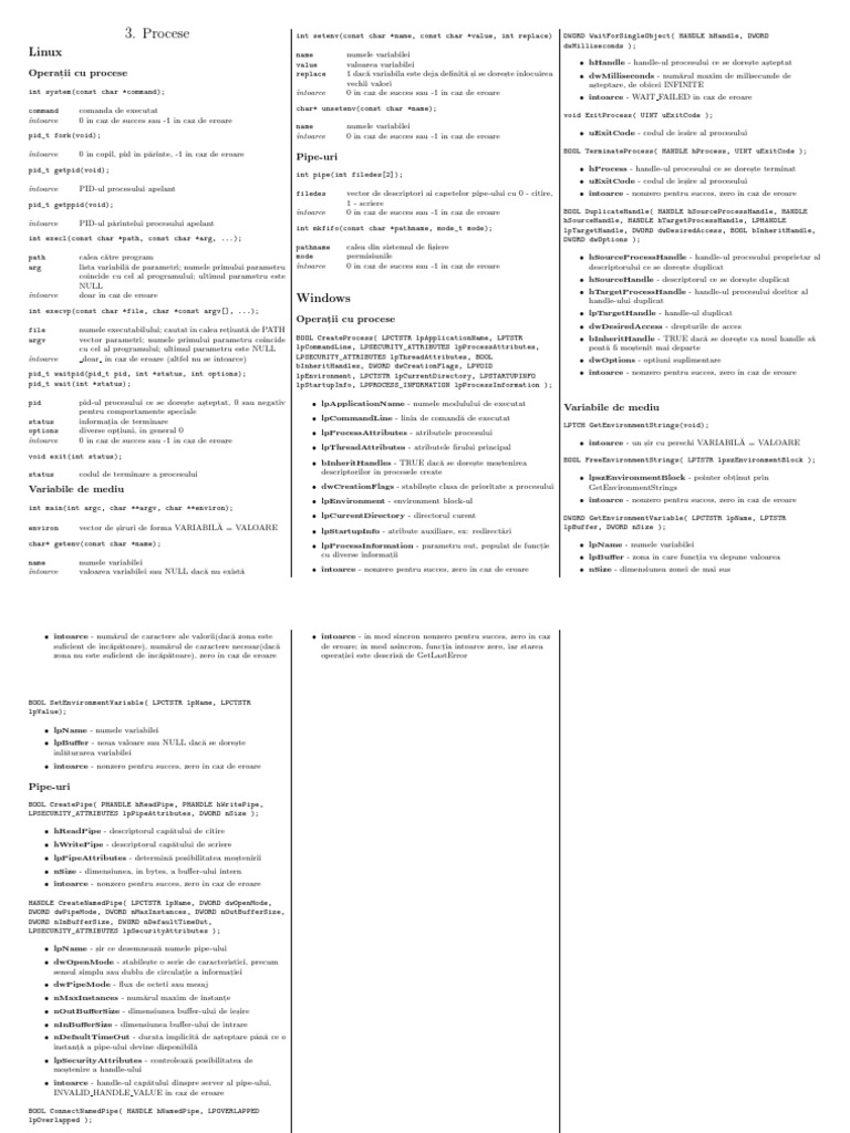 Linux and Windows Process Operations | PDF