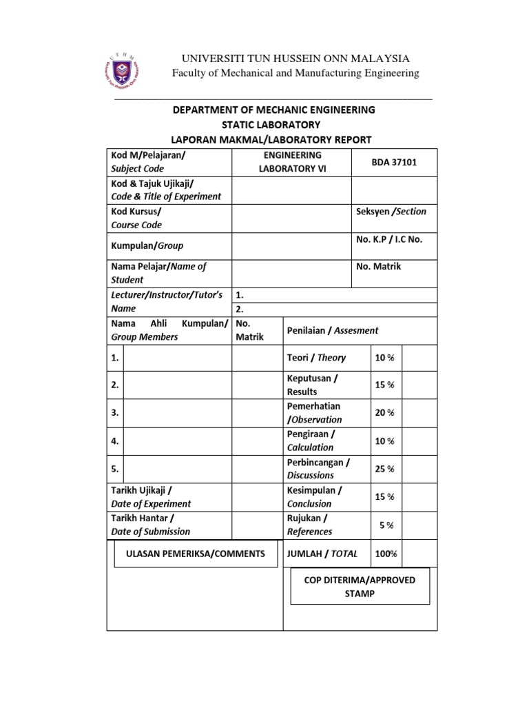Engineering Lab Report Guide | PDF