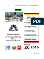 13 Observatorio ININCO-UCV DE LA COMUNICACIÓN Y LA CULTURA FESTIVAL DE LA LECTURA CHACAO 2016