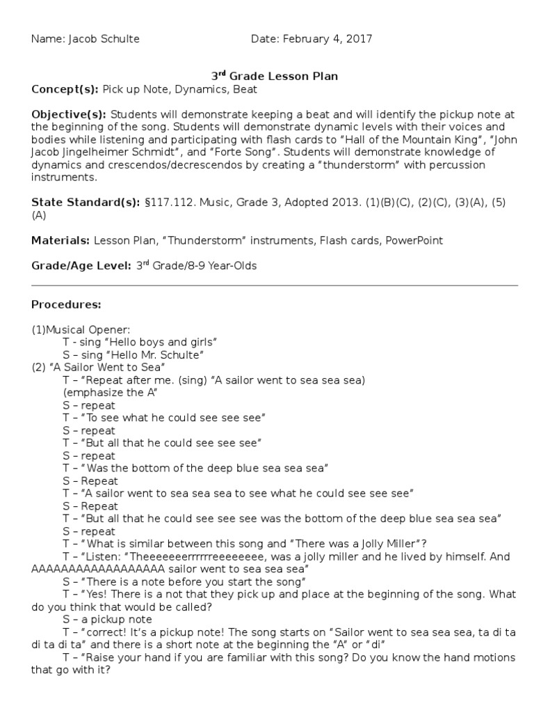 How To Write A 3rd Grade Lesson Plan