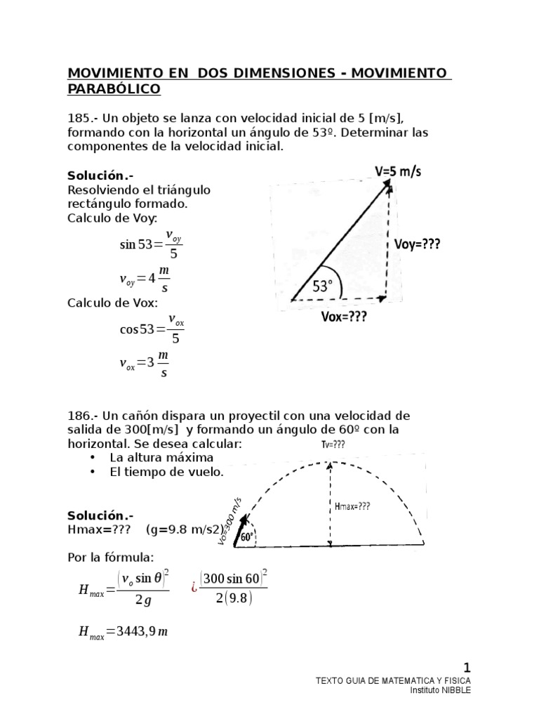 Guia Cinematica Movimiento Parabolico Y Circular