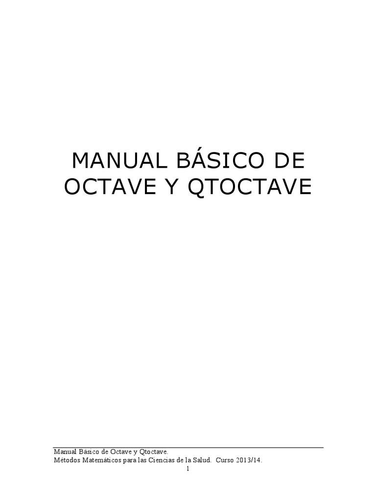 Manual Octave-QtOctave PDF | PDF | Archivo de computadora | Integral