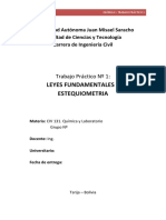 Práctico 01. Leyes Fundamentales y Estequiometría