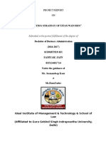 Submitted in The Partial Fulfillment of The Degree Of: Project Report ON