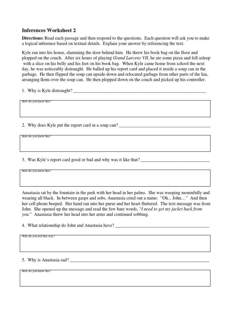 worksheet Inferences Worksheet 2 making inferences 2 leisure