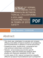 Treatment of Vernal Keratoconjunctivitis Comparison Between Topical Cyclosporine