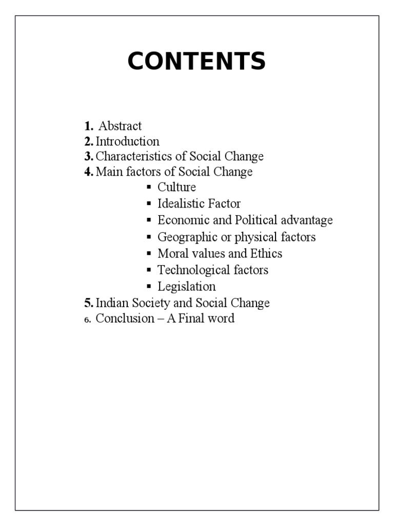 Characteristics of Social Change 4. Main Factors of Social Change PDF