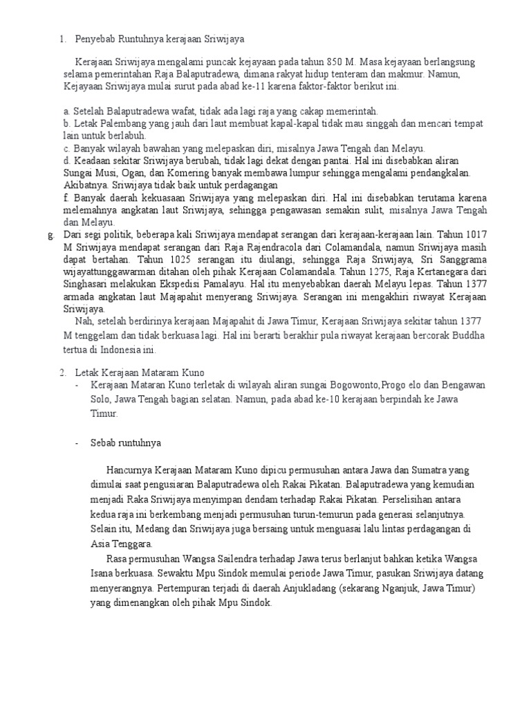 Penyebab Runtuhnya Kerajaan Sriwijaya Pdf