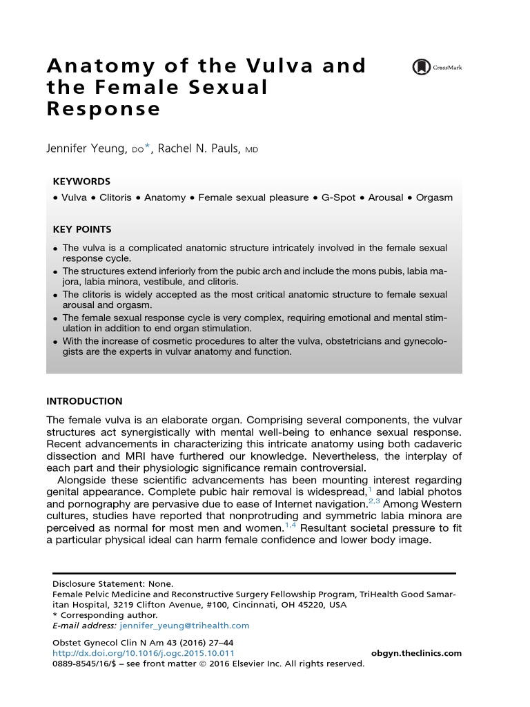 Anatomy of the Vulva and Sexual Response | PDF | Clitoris | Labia