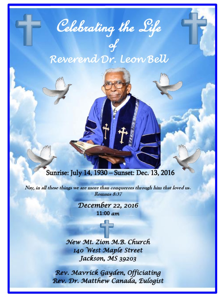 Celebration of Reverend Dr. Leon Bell | PDF | The Reverend | Religious ...