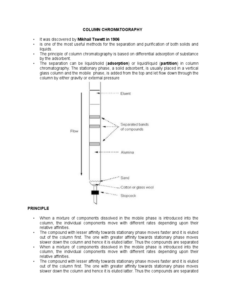 Column Chromatography Overview | PDF | Chromatography | Elution