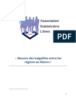 Synthèse Du PFE Mesure Des Inégalités Entre Les Régions Au Maroc - Association Des Statisticiens Libres - ASL