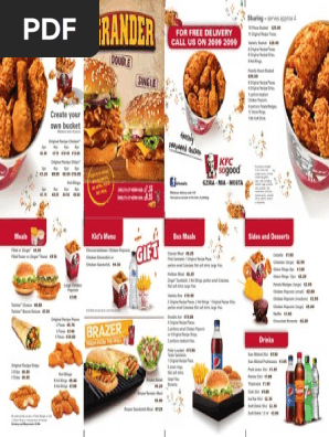 Menu Kfc 2016 Pdf Coleslaw French Fries