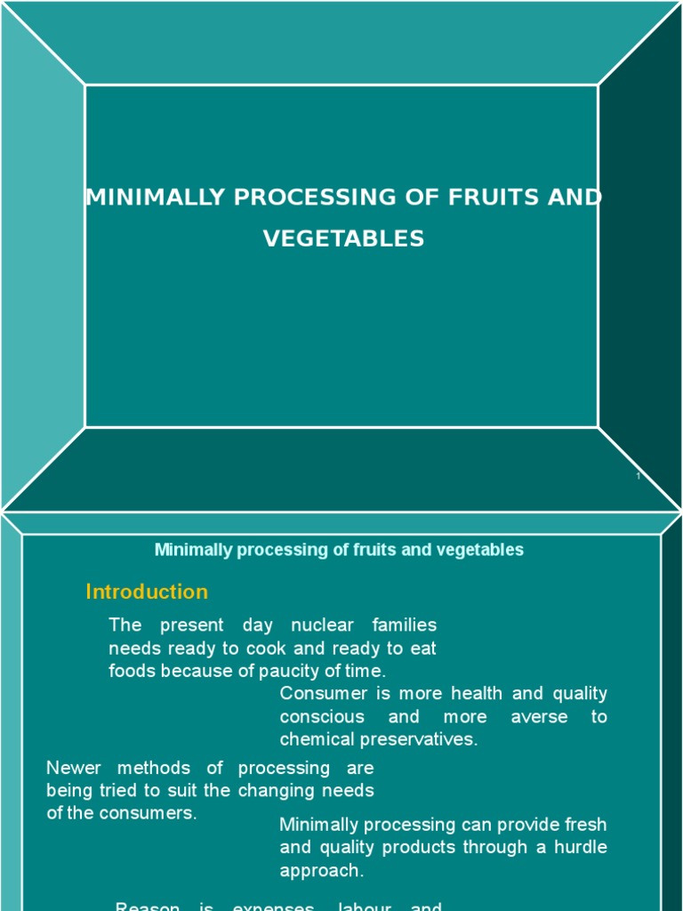 Minimally Processing of Fruits and Vegetables | Download Free PDF ...