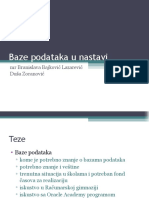 Baze Podataka U Nastavi