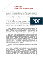 Satul Global Și Viziunea Adventistă Despre Unitate PDF