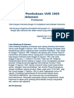 Hubungan Pembukaan UUD 1945 Dengan Proklamasi