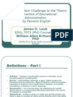 The Postmodern Challenge To The Theory and Practice of Educational Administration by Fenwick English