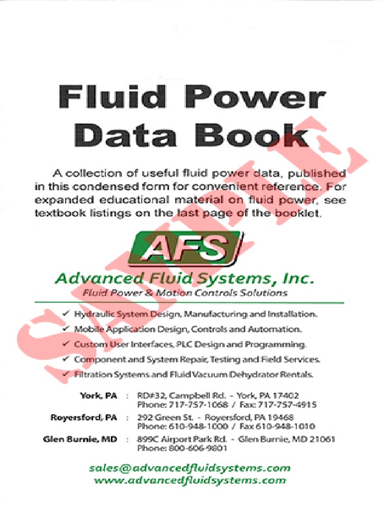 Fluid Power Data Book (Sample Pages) PDF PDF