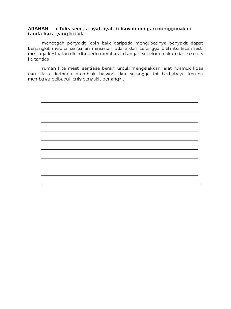 Latihan Tanda Baca Murid Tahun 2