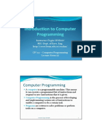 Introduction To Computer Programming