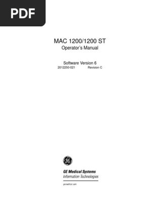 Ge mac 1200 manual