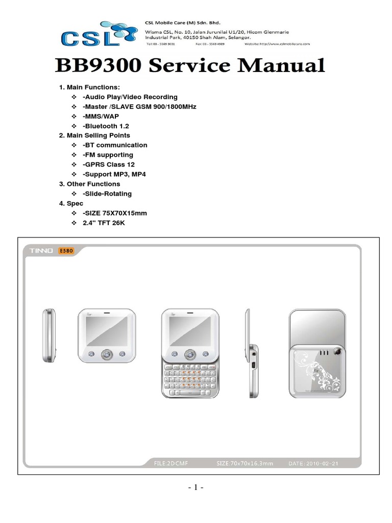 Tinno e580 Service Manual | Electrostatic Discharge | Frequency Modulation