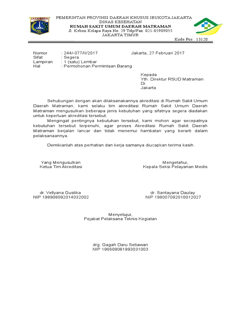 Contoh Nota Dinas Permintaan Barang Cara Golden