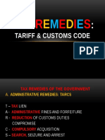 Tax Remedies Tariff and Customs Law