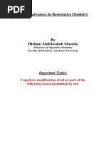 Recent Advances in Restorative Dentistry