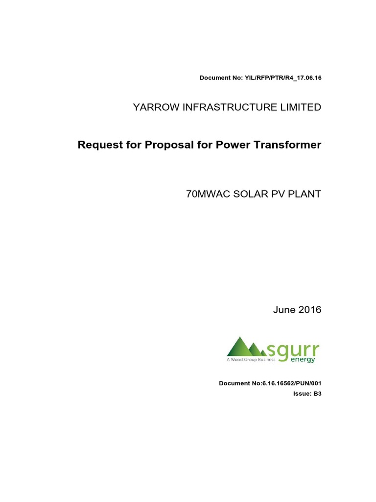 Technical Specification Power Transformer PDF Transformer Relay