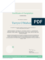 Tomahoney Ihi Certificate