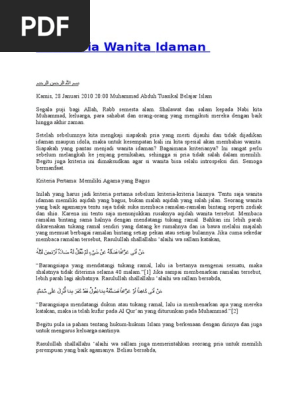 Kriteria Wanita Idaman