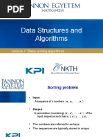 Data Structures and Algorithms: Lecture 7. Basic Sorting Algorithms