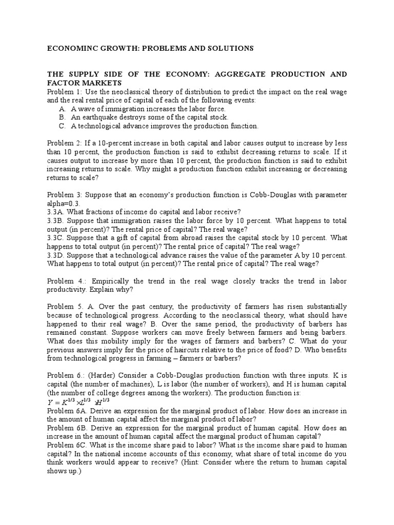 Solow Growth Model Pdf