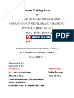 Sales Process of HDFC Bank
