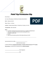 Field Trip Permission Slip